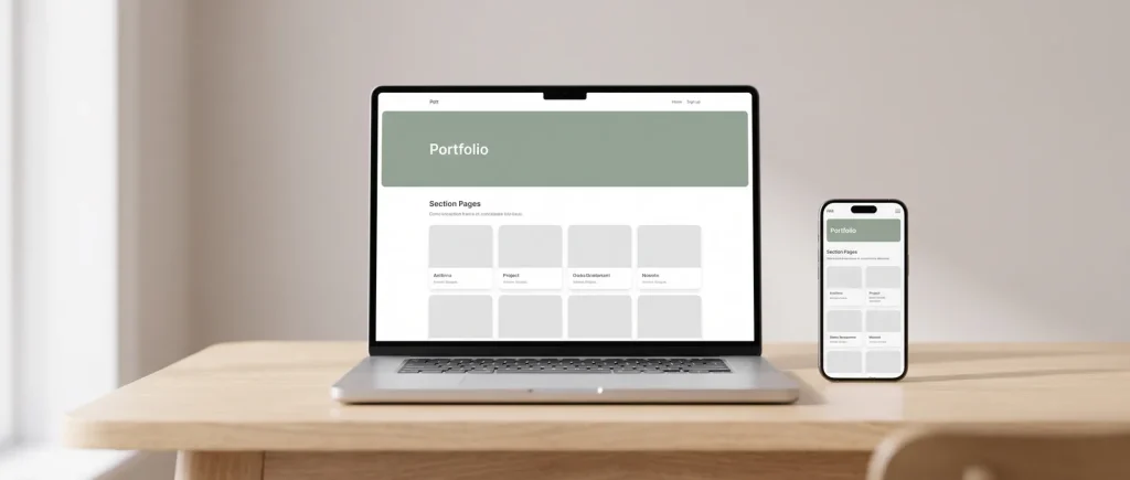 Finished responsive web design shown on laptop and phone screens for a Perth web design studio