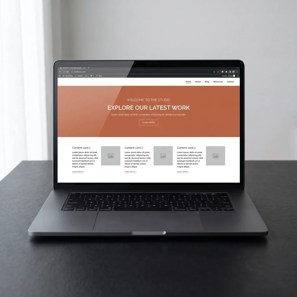 WordPress website design shown on a laptop for a Perth web design studio