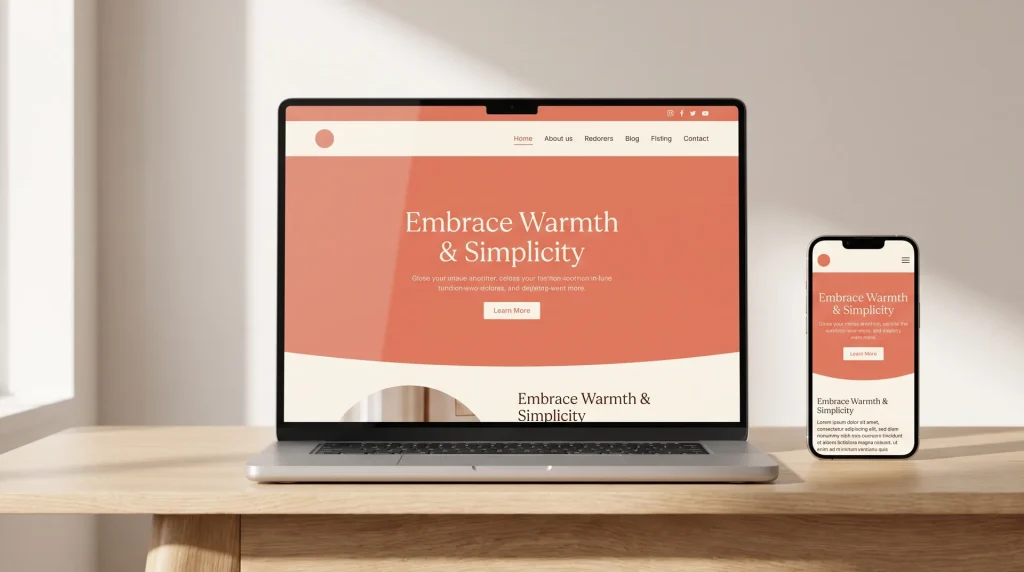 Finished WordPress website shown on laptop and phone screens for a Perth web design studio