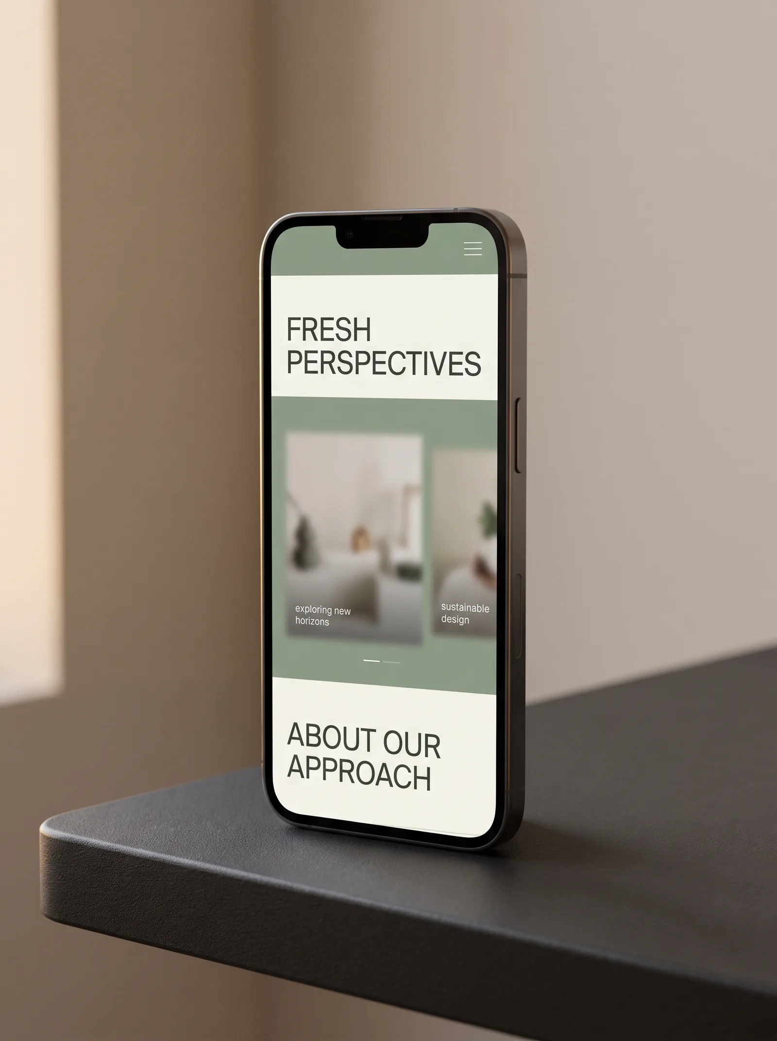 Redesigned website shown on a phone screen for a Perth web design studio