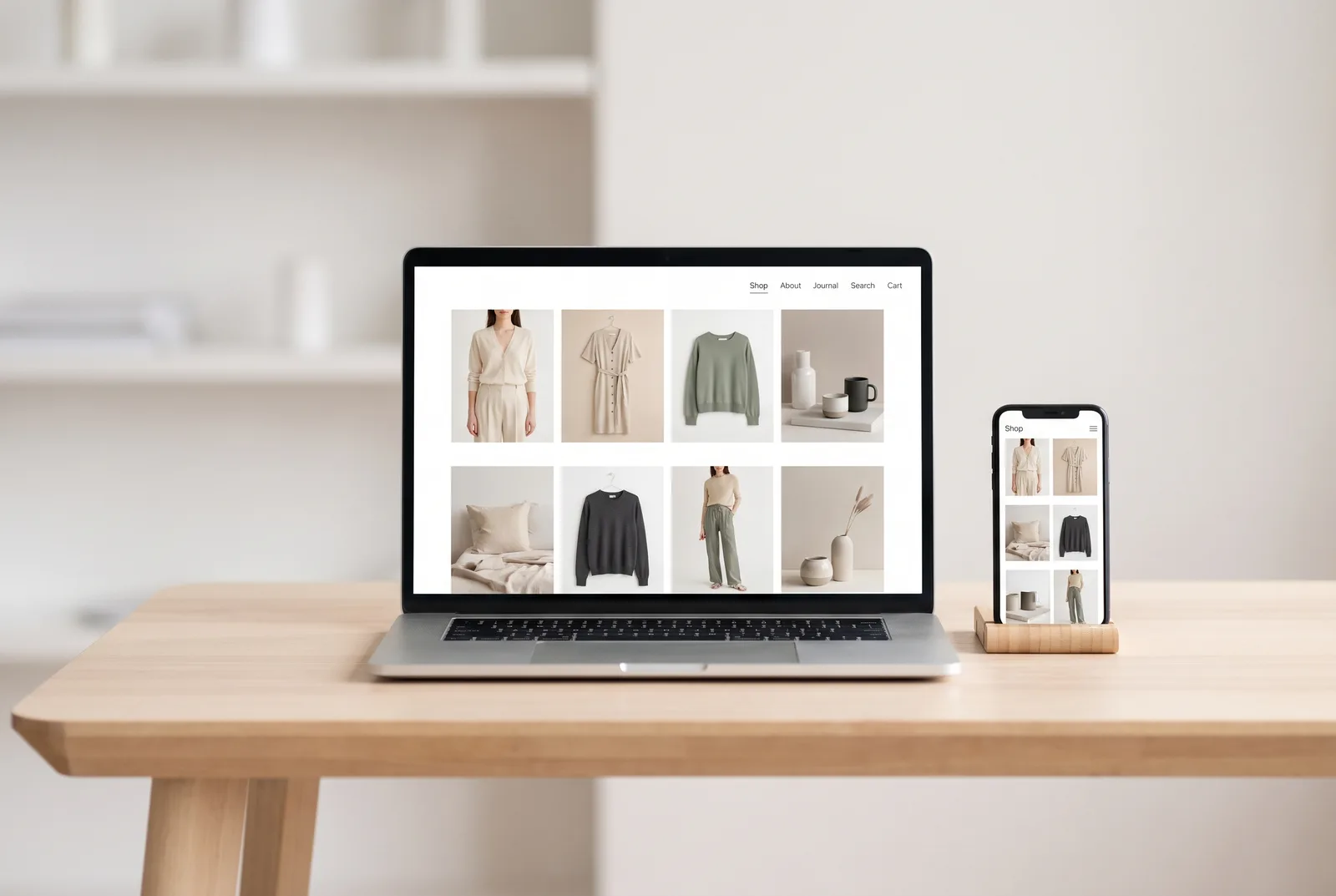 eCommerce web design shown on laptop and phone screens for a Perth web design studio