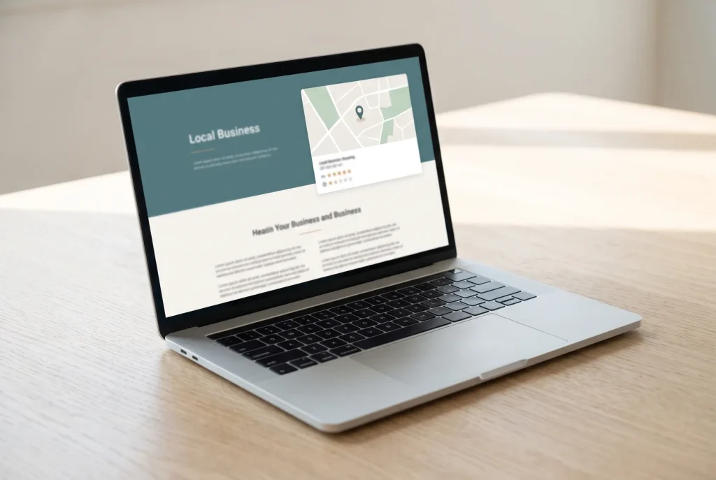 Local SEO optimised website design shown on a laptop screen for a Perth business