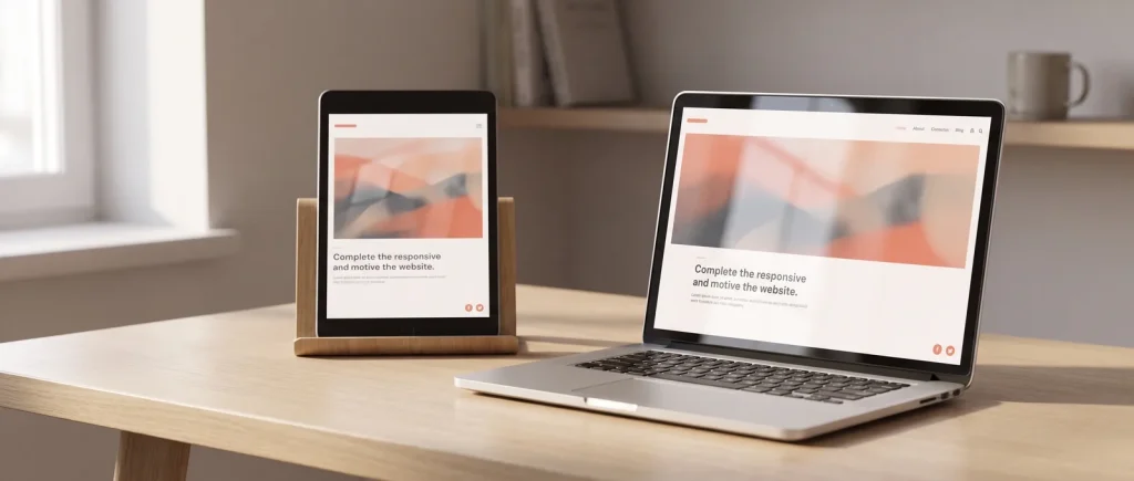 Finished responsive web development design shown on laptop and tablet screens for a Perth web design studio