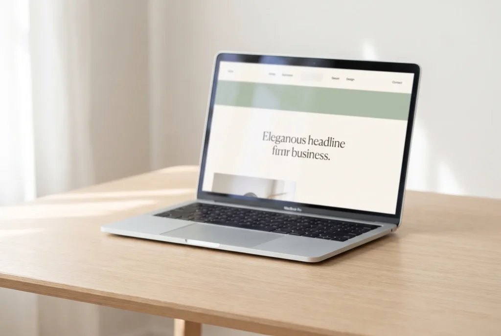 Redesigned website shown on a laptop screen for a Perth web design studio, clean modern layout