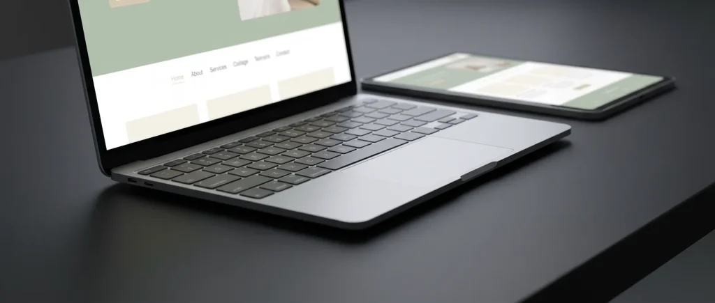 Redesigned website shown on laptop and tablet screens for a Perth web design studio